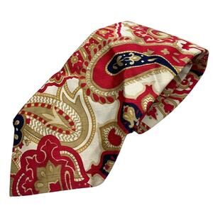 Vintage Del Soldato Famous Barr 100% Cotton Paisley Wide Mens Necktie Tie